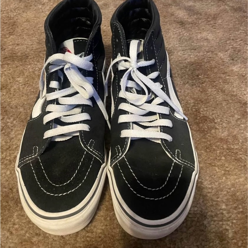 Vans Black and White High-Top Sneakers